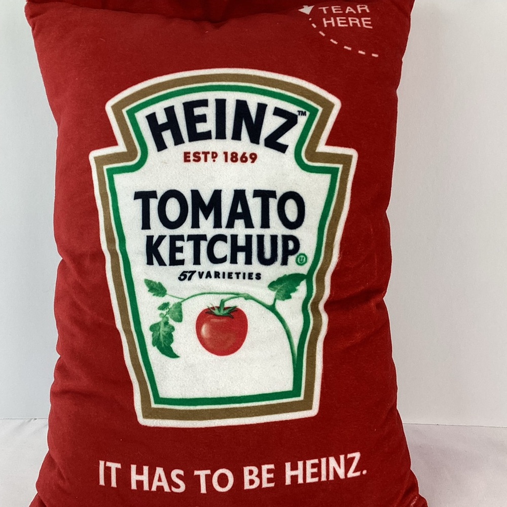 Heinz Tomato Ketchup Packet Decorative Throw Pillow Plush Officially Licensed - Picture 2 of 12